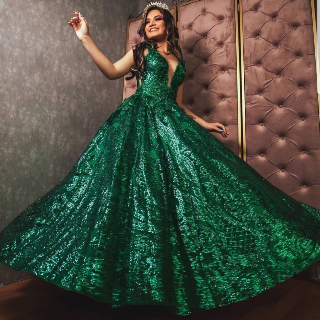 Vestido verde esmeralda